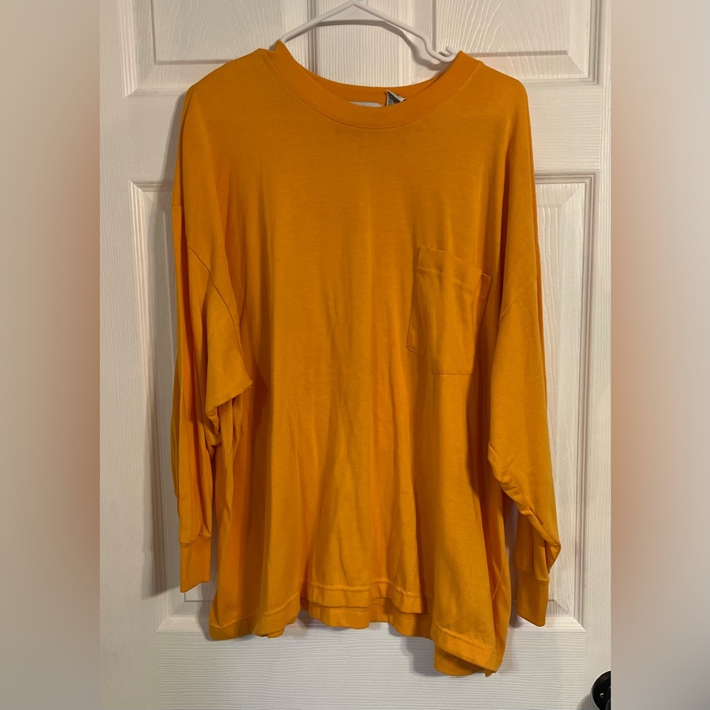 FORELLI INTERNAZIONALE Men’s Long Sleeve Gold Vintage Tshirt Solid Size 26/28